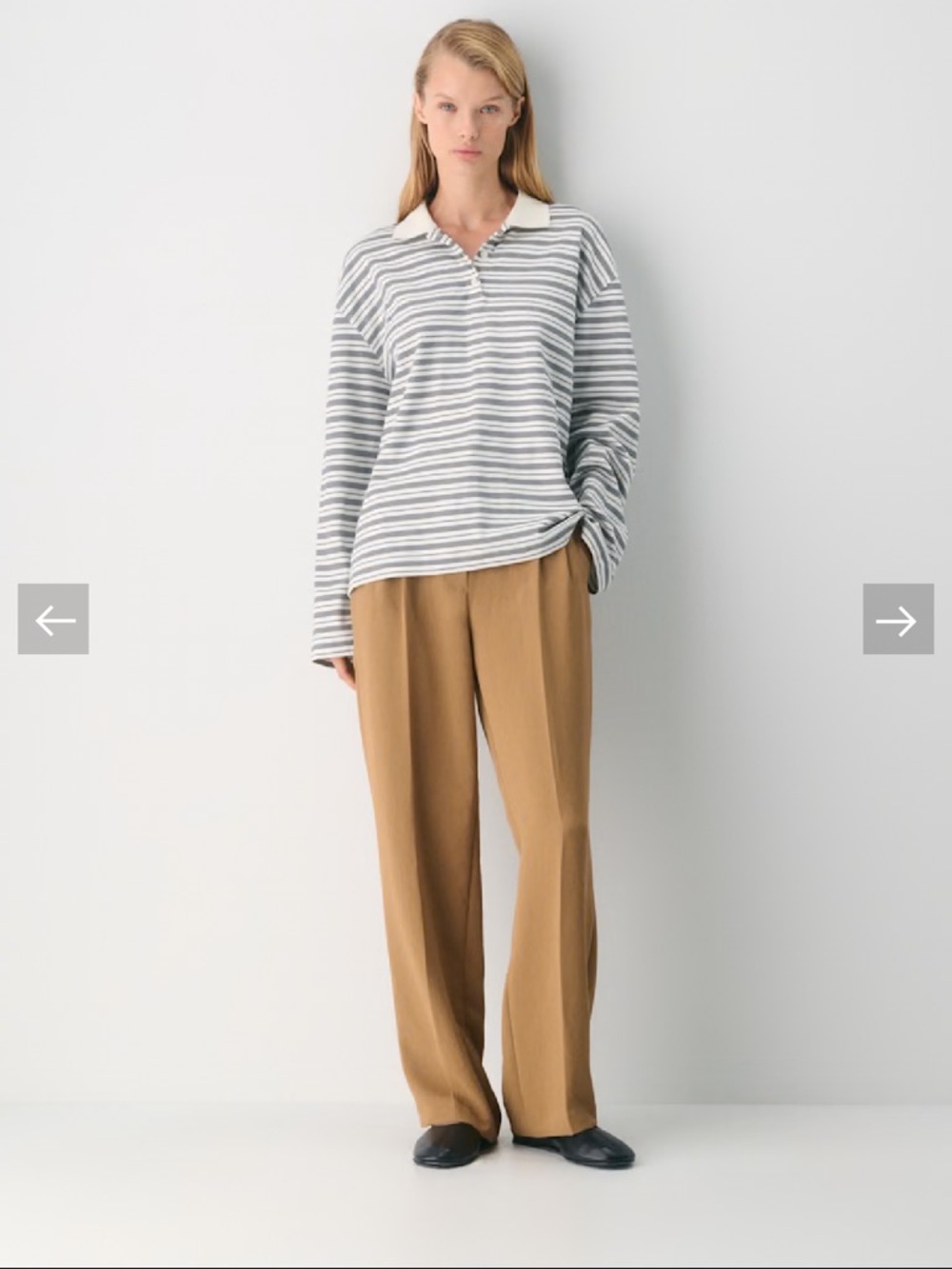 Aritzia Tan Wide-Leg Trousers
